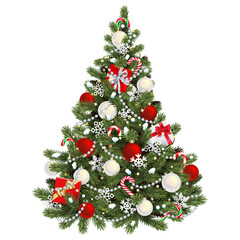 vector snowy christmas tree concept