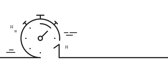 Poster - Timer 1 minute line icon. Stopwatch time sign. Countdown clock symbol. Minimal line illustration background. Timer line icon pattern banner. White web template concept. Vector