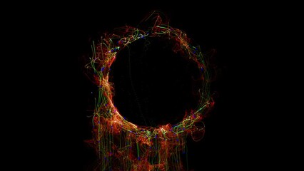 Wall Mural - Cosmic energy strings. Energy flows in the form of thin bright elements. Lines form structural fibers