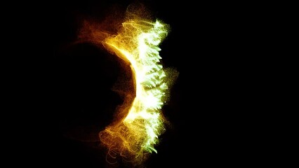 Wall Mural - Cosmic energy strings. Energy flows in the form of thin bright elements. Lines form structural fibers