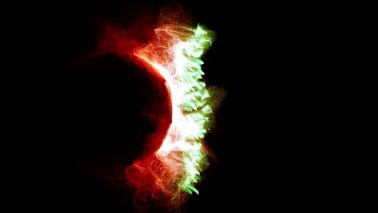 Wall Mural - Cosmic energy strings. Energy flows in the form of thin bright elements. Lines form structural fibers