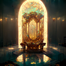 Art Nouveau Throne Room With Opal Inlays