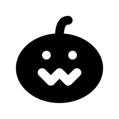 Sticker - Halloween Pumpkin Flat Vector Icon