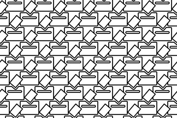 Poster - seamless pattern completely filled with outlines of vote symbols. elements are evenly spaced. vector