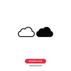 Sticker - Cloud icon vector. Weather sign