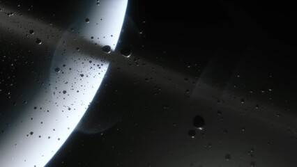 Wall Mural - cinematic animation of saturn's rings made of rocks, dust and ice. planet saturn is a huge planet of