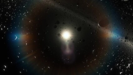 Wall Mural - Cinematic animation of Saturn's rings made of rocks, dust and ice. Planet Saturn is a huge planet of the solar system with beautiful rings. Asteroid field near the planet