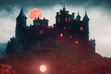 gothic victorian cityscape illustration