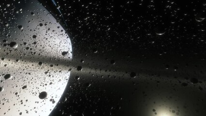 Wall Mural - Cinematic animation of Saturn's rings made of rocks, dust and ice. Planet Saturn is a huge planet of the solar system with beautiful rings. Asteroid field near the planet