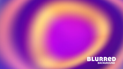 Wall Mural - Abstract purple and violet background with yellow orange blurred rings