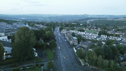 Sticker - Aerial view of a road with cars in Yorkshire, UK