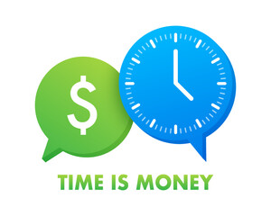 Poster - Time is money icon. Money saving. Business and management. Vector stock illustration.