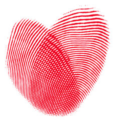 Wall Mural - Illustration of two red finger prints forming a heart shape