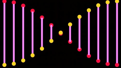 Poster - DNA spiral rotating on a black background. Design. Concept of digital world and science.