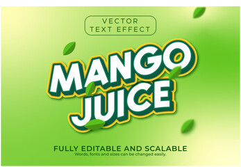 Mango text effect fully editable white with a green background