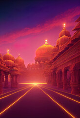 Wall Mural - happy diwali, festival of lights, diwali candle lights background, diya lamps