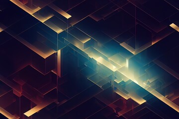 Seamless abstract parallel straight and curved lines and glowing streaks. Elegant, bright, luxury, tiling geometric pattern background wallpaper. 3D illustration