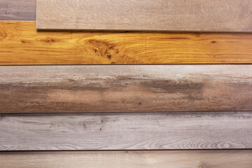 Poster - Laminate wooden floor background texture. Wood laminate stack