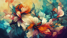 Abstract Floral Organic Wallpaper Background Illustration