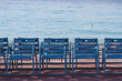 Famous blue chairs on the Promenade des Anglais in Nice