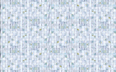 Wall Mural - Light blue mother of pearl in bricked pattern