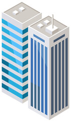 Wall Mural - Office city apartment, house residential block, exterior business town. Skyscraper, constructions, modern building. Urban style design elements. Futuristic architectural structures