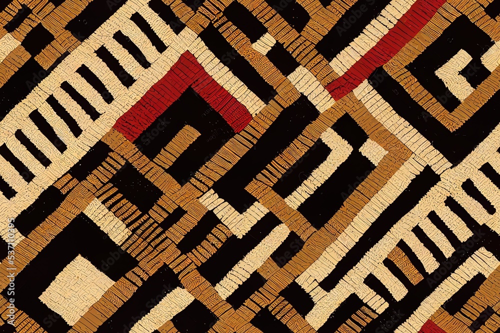 Tribal 2d ornament. Seamless African pattern. Ethnic carpet with ...