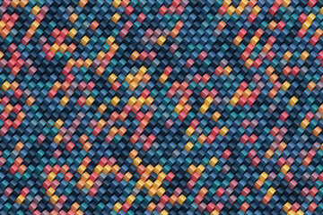 Poster - Abstract row of colorful futuristic objects background 3d rendering