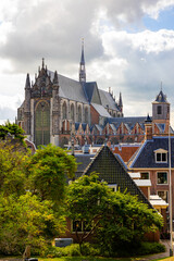 Wall Mural - Cityscape skyline of the Hooglandse kerk (church) in Leiden. Netherlands