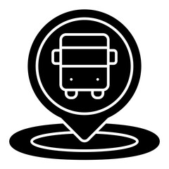 Sticker - bus stop solid icon