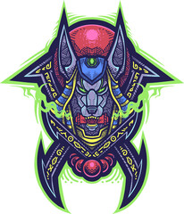 Wall Mural - Anubis tribal esport mascot 