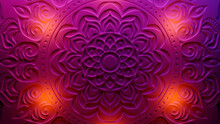 Pink Mandala Flower Wallpaper. Three-dimensional Diwali Festival Concept. 3D Render.