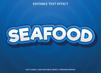 Poster - seafood text effect template use for business logo and brand
