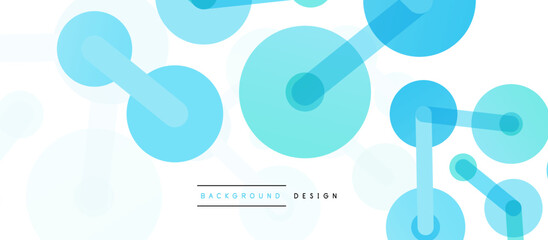 Poster - Line points connections geometric abstract background. Circles connected by lines. Trendy techno business template for wallpaper, banner, background or landing