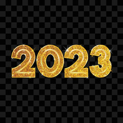 Golden new year 2023 text effect