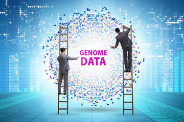 Businessman in genome data concept