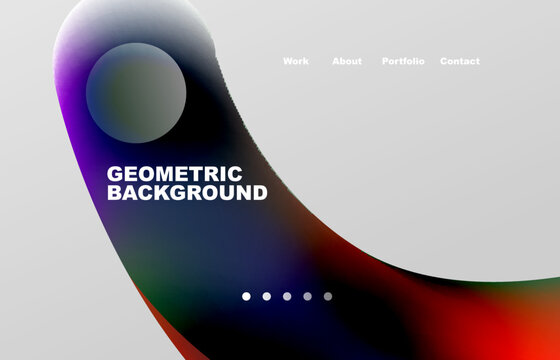 Abstract liquid background for your landing page design. Web page for website or mobile app wallpaper