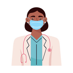 Sticker - female doctor with face mask