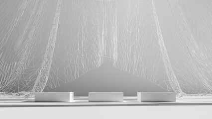 Aufkleber - 3d rendering  background podium. display stand . Abstract minimal scene with geometric forms. White background