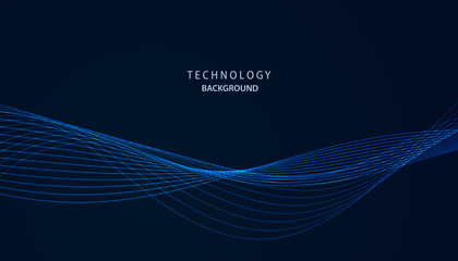 Poster - Abstract Wave Vector Beautiful lines, concept, technology, network, internet connection, on a blue background, modern, futuristic.