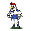 animal mascot soccer team with soccer ball vector illustration
