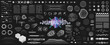 © SergeyBitos - Digital 3D trendy universal shapes with glitch, defect, liquid effect and HUD interface. Retro futuristic shapes, tech cyberpunk user interface elements for UI, UX, GUI. Cyberpunk 3D HUD vector set
