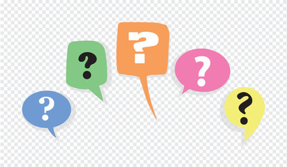 Wall Mural - colorful speech bubbles question mark, vector illustration