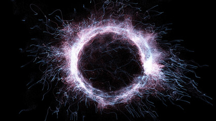 Wall Mural - 3D rendering cosmic energy strings. Energy flows in the form of thin bright elements