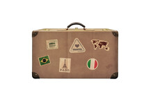 Isolated Old Retro Traveler Suitcase PNG Transparent