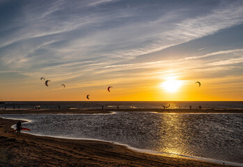 Wall Mural - Sunset in Tarifa over Atlantic Ocean