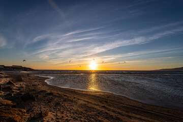 Wall Mural - Sunset in Tarifa over Atlantic Ocean