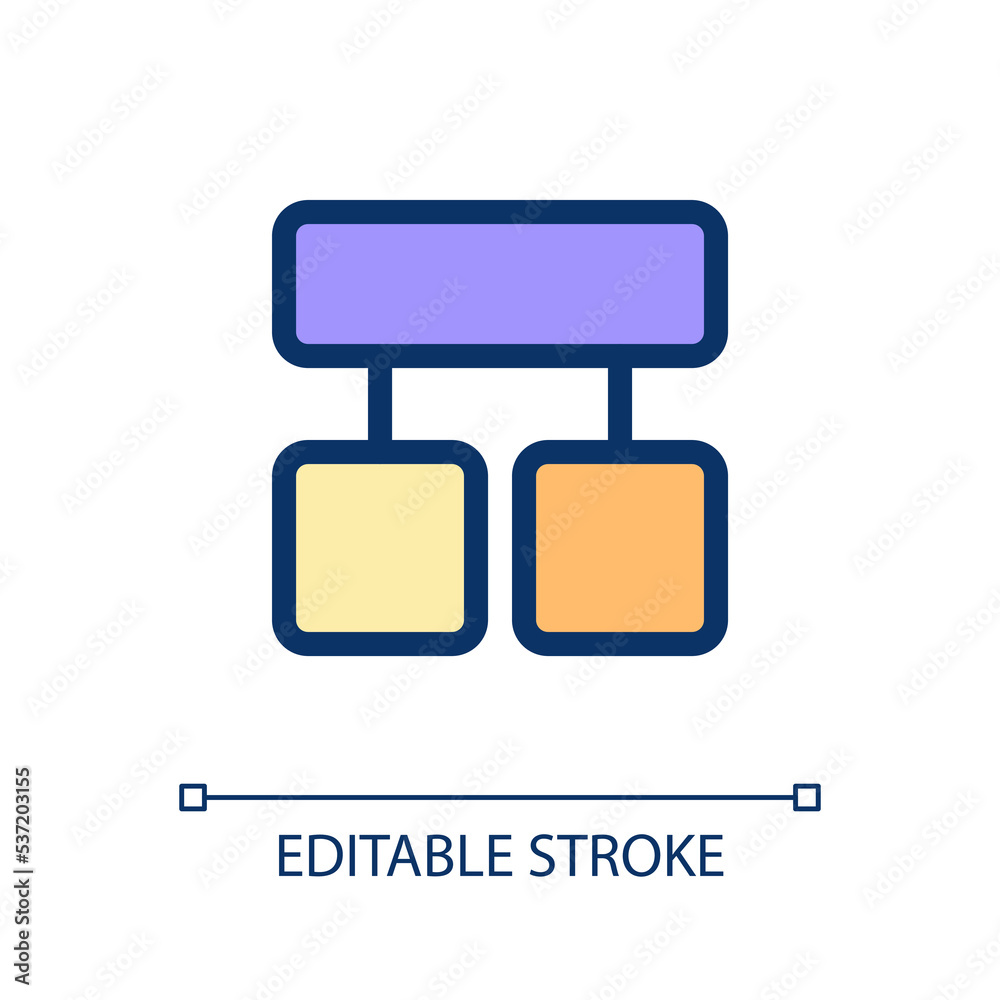 Block diagram pixel perfect RGB color ui icon. Decision. Project ...