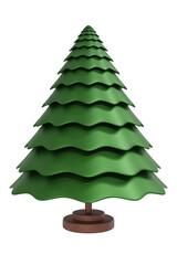 Wall Mural - Christmas tree isolated. 3D rendering