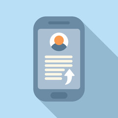 Poster - Smartphone repost icon flat vector. Report chart. Page data